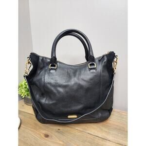 Vince Camuto Black Leather Satchel Shoulder Bag Purse